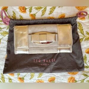 Ted Baker London Gold Bow Clutch